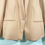 Ann Taylor  Women Tan No Collar One Button Double Knit Cutaway Blazer Size 18 Photo 2