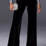 Boston Proper  Malibu Black Velvet Wide Leg Trouser Pants Size 12 Photo 0