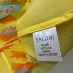 SALONI Silk Floral Dress Womens Size 2 Yellow RITA Flowy Ruffle Midi Dress * Photo 11