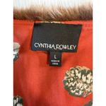 Cynthia Rowley  Brown Faux Fur Vest with Orange Print Lining Size L Mobwife fall Photo 4