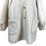 Vintage J. Kaufmann Wool Jacket Coatigan Ribbed Knit Trim Long Cream Size 10 Photo 2