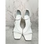 Schutz  Sandals Womens Size 8B White Leather Open Square Toe Stiletto Heel Photo 3