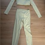 None NEW 2 Pc Crop Top & Yoga Pants Long Sleeve Workout S Photo 0