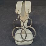 Silver Tone Dangling Hoop Earrings Silver Photo 1