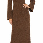 Honor The Gift Brown Fuzzy Knit Open Back Maxi Dress Medium NWT Photo 0