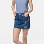 J Brand ππ Deconstructed Distressed Denim Skirt Photo 2