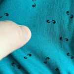 Vintage 70s 80s Teal Comma Print Dress w/ Double Rope Tie Belt quirky unique Blue Photo 4