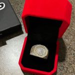 925 Sterling Silver & Gold Ring Moissanite Inlay Size 8 Photo 0