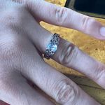 Natural Aquamarine Sterling Silver Ring Size 6.75 Photo 3