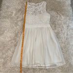 Lulus  Romantic Tale White Lace Skater Dress Size Small With Open Key Hole Back Photo 6