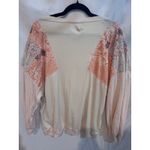 We The Free  Patchwork Long Sleeve Top Cream Pink Paisley Butterfly Boho Small Photo 6