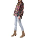 NWT Aratta Holiday Jewels Blouse Velvet Floral Charcoal Medium MSRP $190 Gray Photo 8