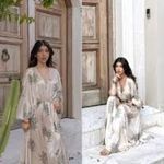 ZARA Wrinkle Effect Satin Maxi Kaftan Dress Ecru Sage Green Size S NWT Photo 1