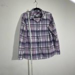 Merona  Lavender Pink Plaid Button Down Collared Shirt Size Extra Large Photo 10