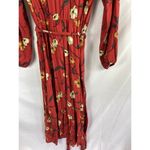 West Kei  Floral Tie Waist Midi Dress in Rust Size Medium Photo 3