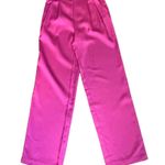 Lovers + Friends Barbie Pink Satin Wide Leg Pant XS Trouser High Rise $228 NEW Photo 4