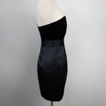 Theory  Chanesa Black Velvet Satin Silk-Blend Strapless Mini Cocktail Tube Dress Photo 6