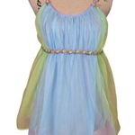 American Vintage 60s Vintage Sheer Babydoll Top Blue and Green Small Photo 14