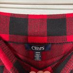 CHAPS Winter Red/Black Buffalo Plaid Knit Pull On Knee Length Skirt Size M Photo 1