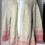 Prómesa Promesa Beige Pink Ombre Open Knit Long Cardigan Sweater Size M/L Photo 0
