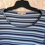 Coastal Comfort Blue Stripe Relaxed Fit Flowy Flutter Sleeve Dress Size XL Photo 5