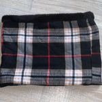 Black plaid soft plush scarf fleece neck warmer gaiter Photo 0