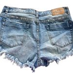 One Teaspoon  Rollers Low Waist long rise extreme curved raw hem‎ Denim Short 28 Photo 7