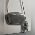Victoria's Secret Victoria’s Secret Silver Metallic Snakeskin Embossed Chain Crossbody Bag Fringe Photo 7