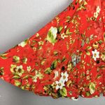 Premise  Bright Orange Floral Midi Skirt Size 4 Photo 1