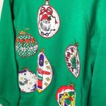 Vintage Ugly Christmas Ornaments Sweatshirt 90s 80s Womens SIze XL Green Photo 6
