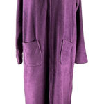 LL Bean Womens Purple Fleece Full Zip Long Robe Lounger Size L Cozy Minimalist Size L Photo 0