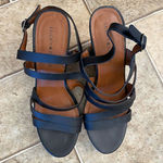 Lucky Brand  Womens Larinaa Platform Wedge Sandals Black Ankle Strap Buckle 9.5 Photo 0