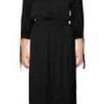 Kate & Mallory Off the Shoulder Black Tie Sleeve Midi Dress size Small Photo 13