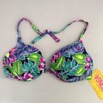 Victoria's Secret NWT Vintage Venus Flower Leaves Tropical USA Padded Bikini Top 80’s 90’s Sz DD Photo 0