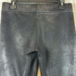Free People  Faux Leather Ankle Zip Leggings Pull On Black Pants Size Small EUC Photo 3