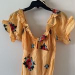 Free People  floral embroidered puff sleeve maxi dress in yellow,Size Large, $268 Photo 11