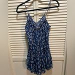 Billabong  sundress blue/white Hearts Tie Straps Mini Ruffle Size S‎ Photo 3
