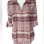 Vintage America Blues Pink Semi Sheer Boho Shirt Sz M Size M Photo 2