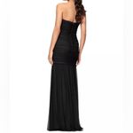 AQUA FORMAL Pleated Strapless Drop Waist Long Dress Black Women’s Sz 12 Photo 4