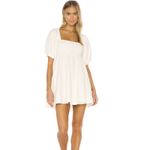 Free People  Violet Puff Sleeve Babydoll Mini Dress in Ivory Photo 1