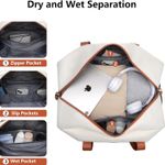 Large Duffel Bag - White-Black-Brown, Nylon, 20x9.84x13.84 inch Photo 2