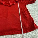 ✨ Beacon Apparel Women’s Red Orange Ruffle Top Medium Photo 9