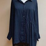 Rachel Roy Navy/White Stripe Tunic Blouse Photo 0