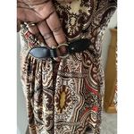 Charter Club  Career Dress Multi Equestrian Print Size S Faux  Wrap Leath… Photo 3