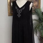 Elie McCarthy black slinky rhinestone fabulous Size large sleeveless dress Photo 1