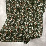 Forever 21  | Hunter Green Floral Long Sleeve V-Neck Romper | Medium Photo 1