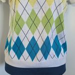 Requirements Shirt Sleeve Argyle Sweater V Neck Blue Photo 2
