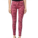 J Brand  620 Mid Rise Super Skinny Jeans In Neon Pink Boa Snake Print Size 28 Photo 2
