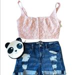 Wild Fable Pink Floral Textured Corset Cropped Tank Top size Large Photo 3