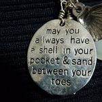 Black & Silver Colored Beach Necklace (18") Black Photo 2